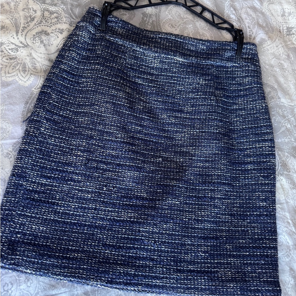 Banana Republic Navy Tweed Pencil Skirt